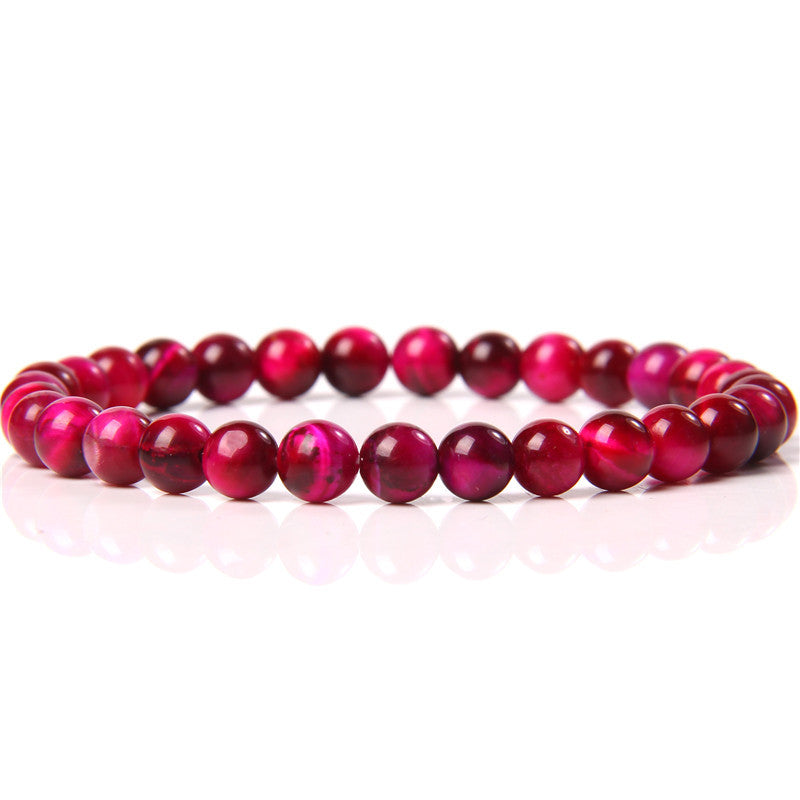 Women's Stone Purple Agate Handmade Round Beads Bracelets