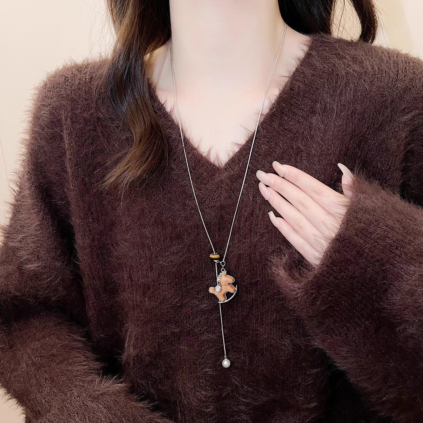 Women's Pearl Tassel Drawable Elegant Light Luxury Necklaces