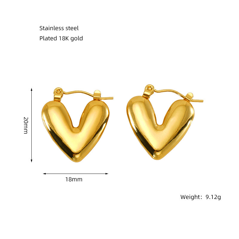 High-grade Stainless Steel Gold-plated Retro Design Earrings