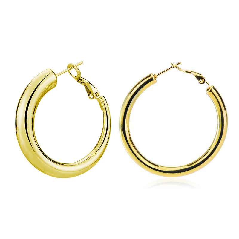Simple Personality Thick Wire Diameter Hollow High Profile Earrings
