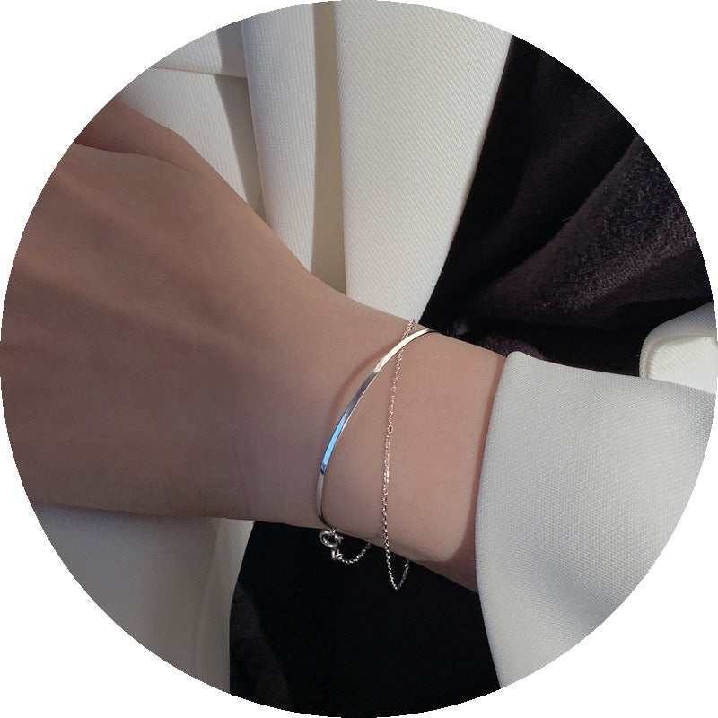 Bracelets de haute qualité à chaîne brillante Sier, conception de niche simple