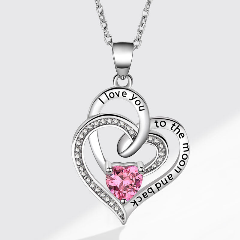 Women's Printed Engraved Diamond Temperament Entry Lux Heart-shaped Necklaces