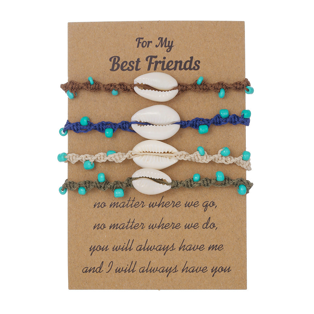 Ornament Simple Beach Beaded Pull Card Bracelets