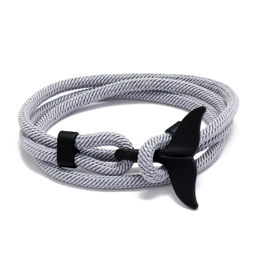 Women's & Men's & Ocean Series Boat Anchor Style Whale Tail Braided Rope Bracelets