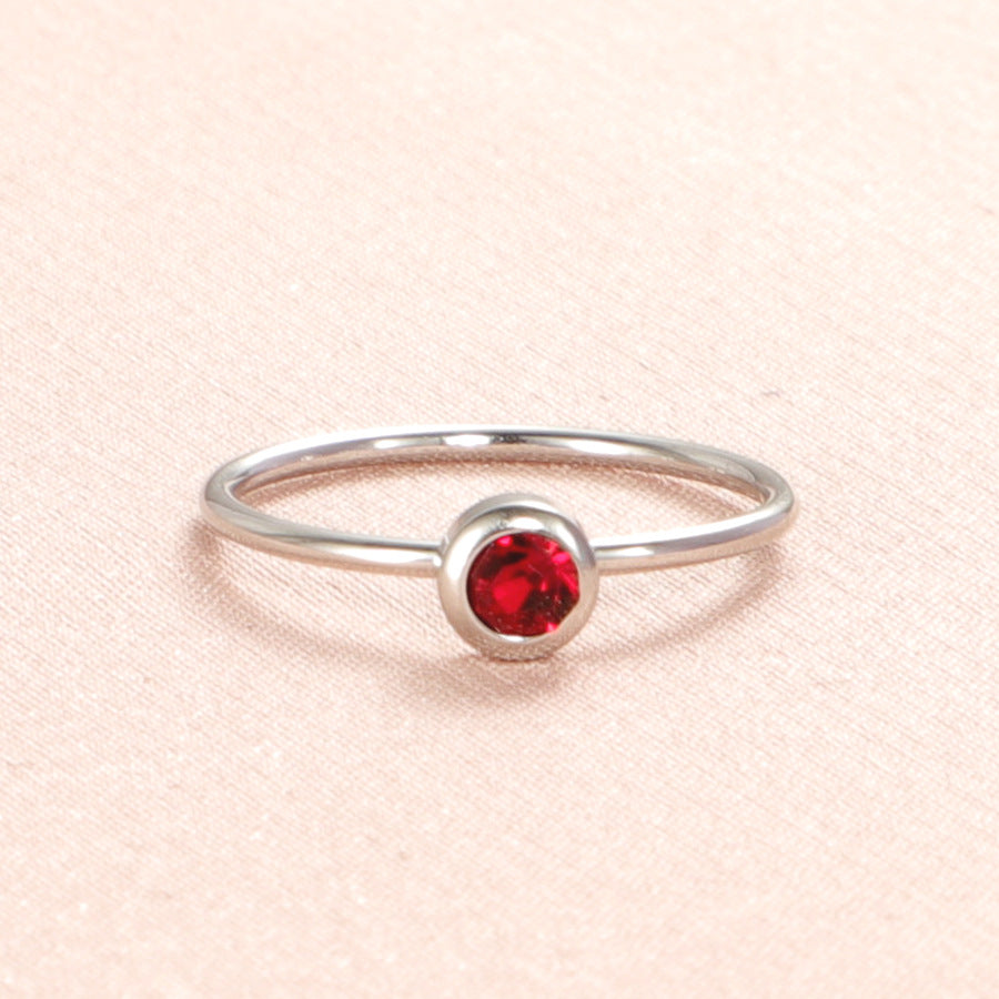 With Birthday Stone Personality Simple Birthstone Rings