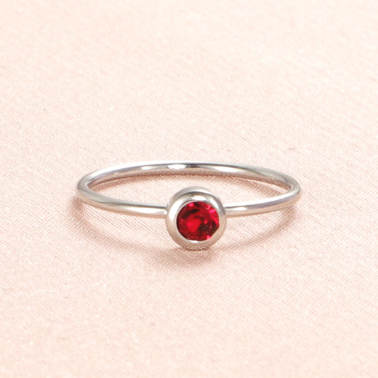 With Birthday Stone Personality Simple Birthstone Rings