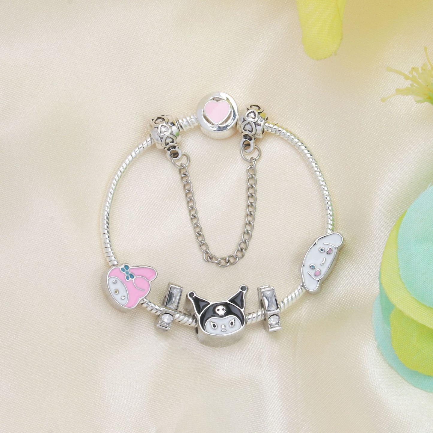 Cartoon Clow Melody Series Heart-shaped Beaded Bracelets