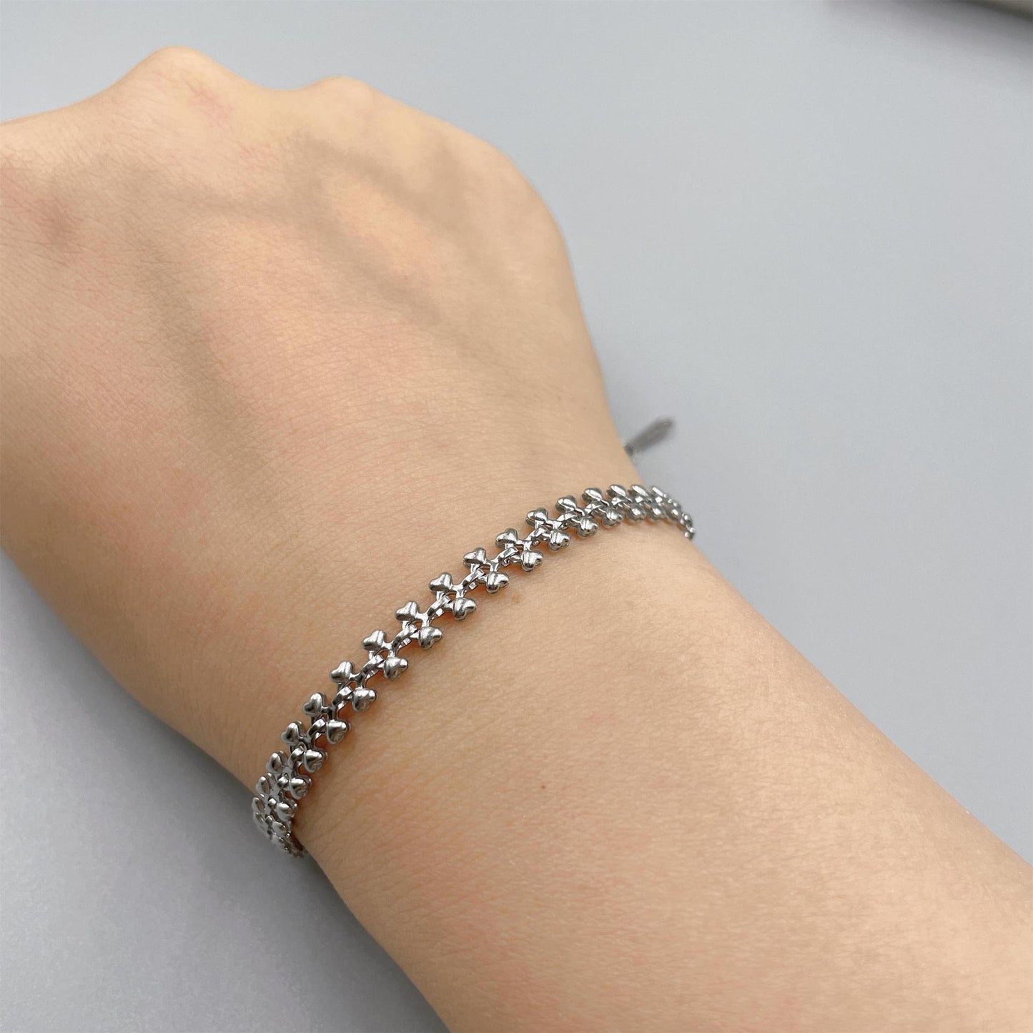 Bracelets en acier titane à coutures géométriques chinoises pour femmes