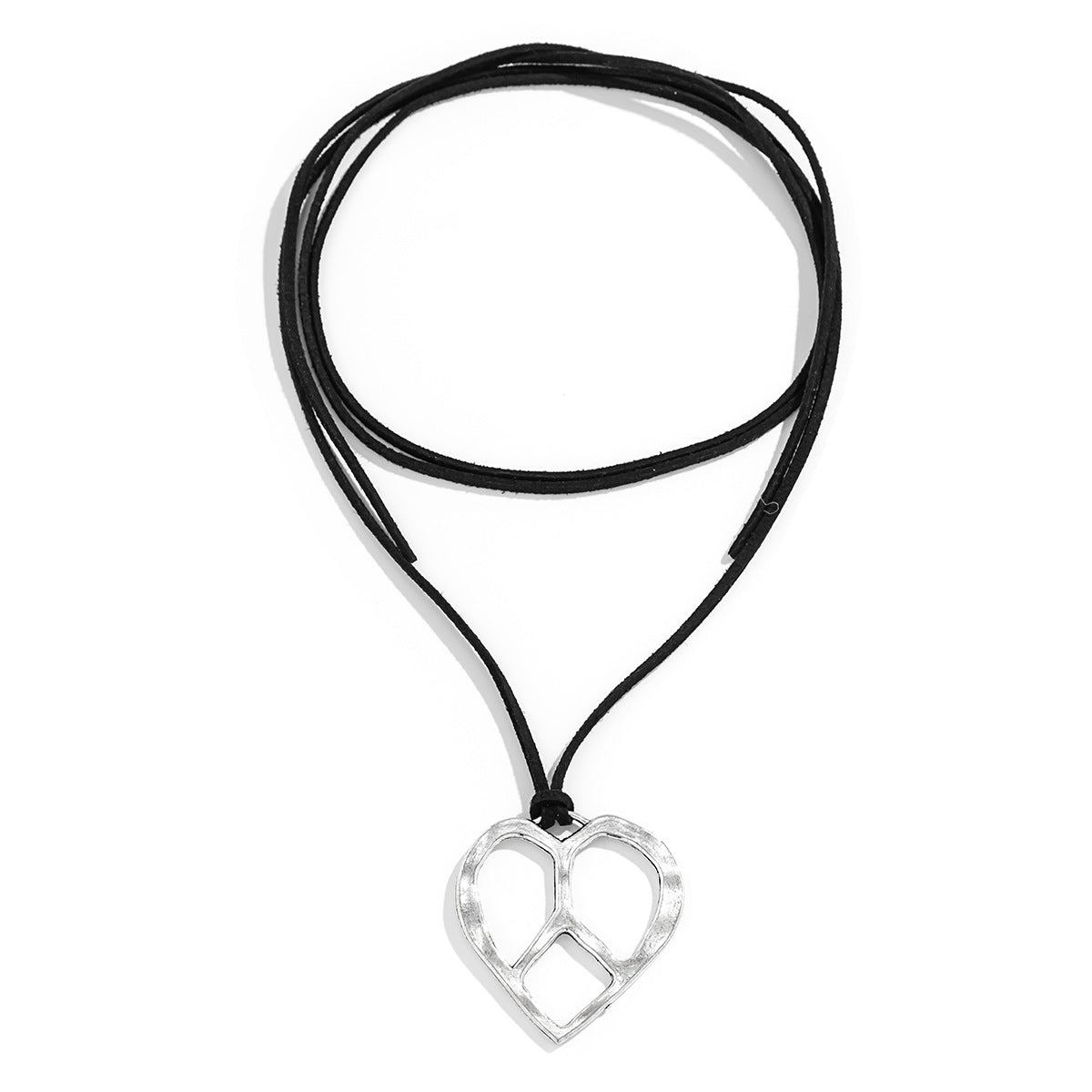 Metal Heart Simple And Adjustable Flannel Necklaces