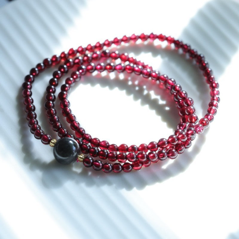 Female Wine Red Three Circle Match Bracelets