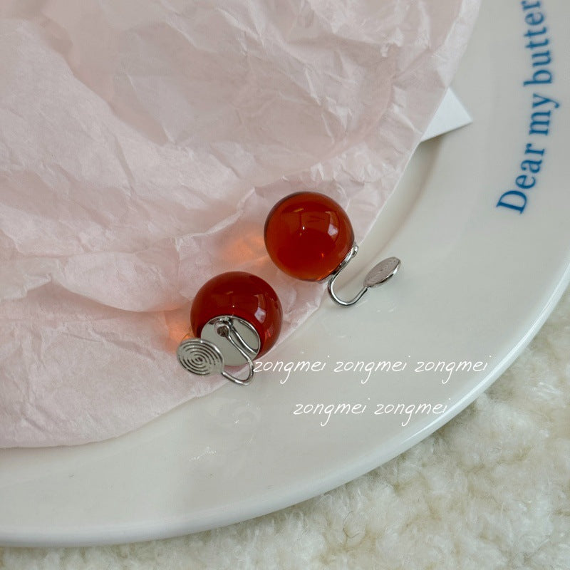 Small Size Round Beads Special Interest Simple Ear Clip