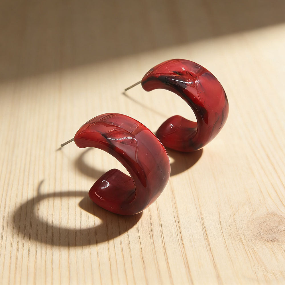 Dopamine Color Matching Trendy Female Resin Earrings
