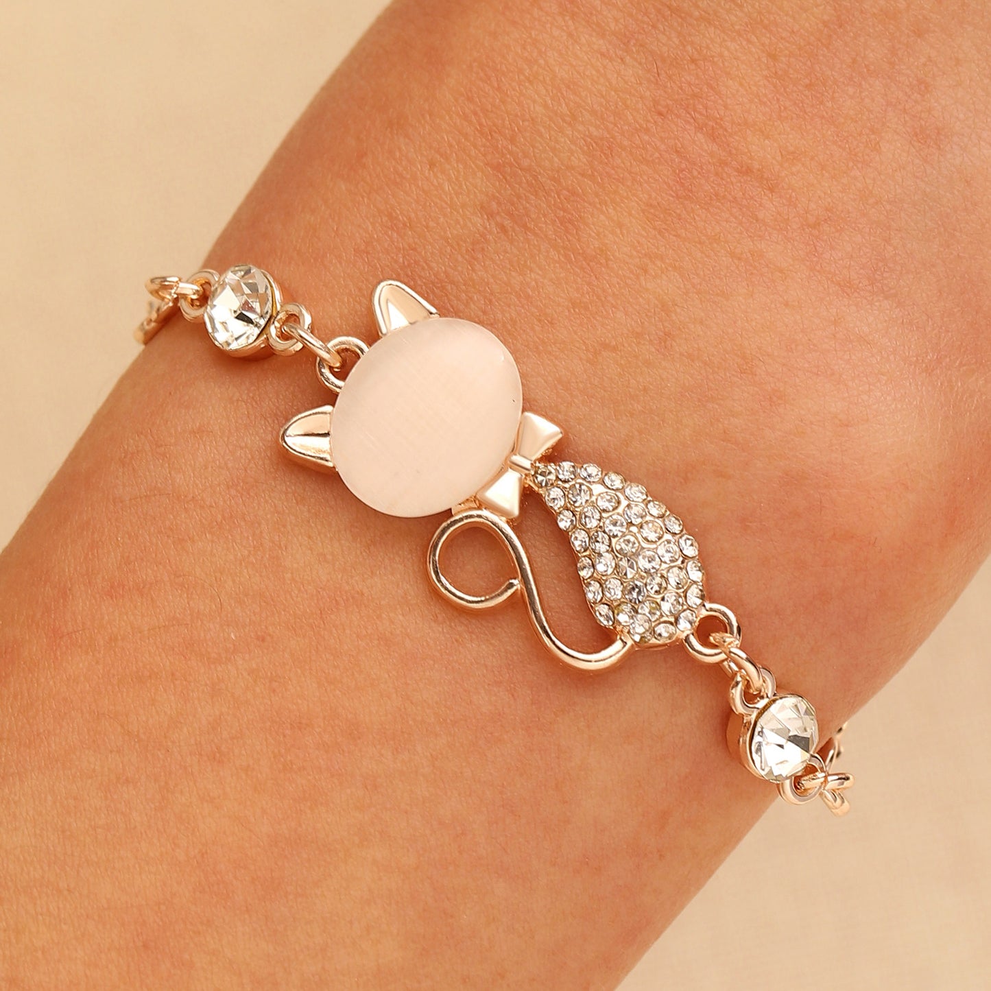 Fashion Design Exquisite Opal Cat Ear Dress Up Bracelets