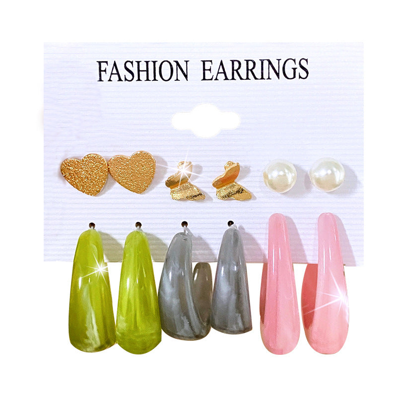 Alloy Ear Square Geometric Set Vintage Earrings