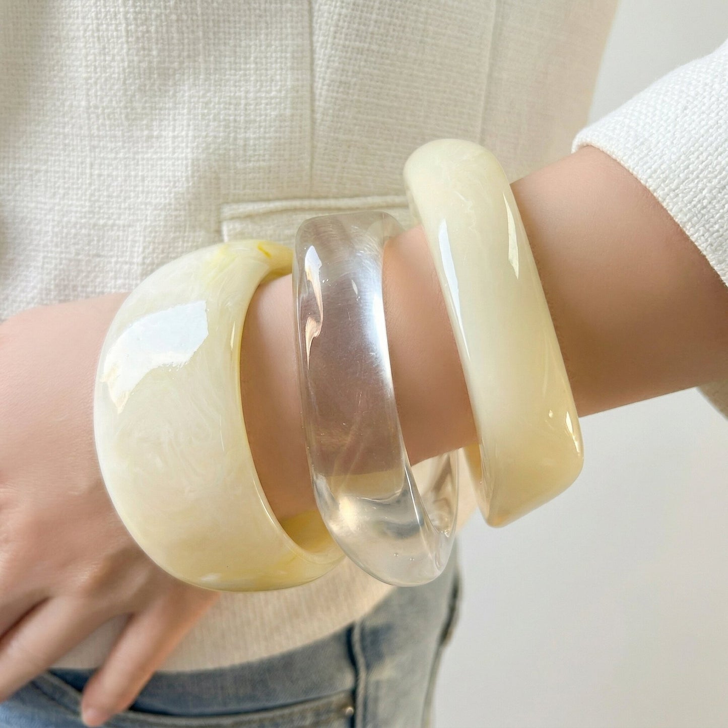 Blooming Resin Female Summer Retro Geometric Design Bracelet