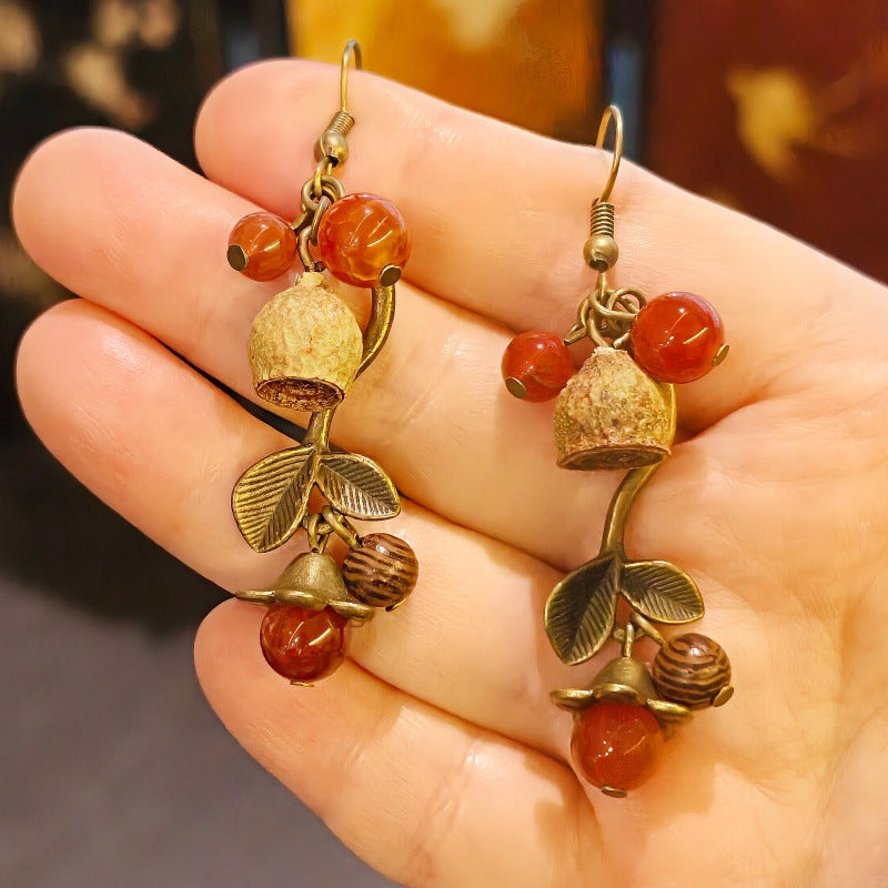 Handmade Plant Fruit Mori Style Chinese Hawthorn Artistic Rings