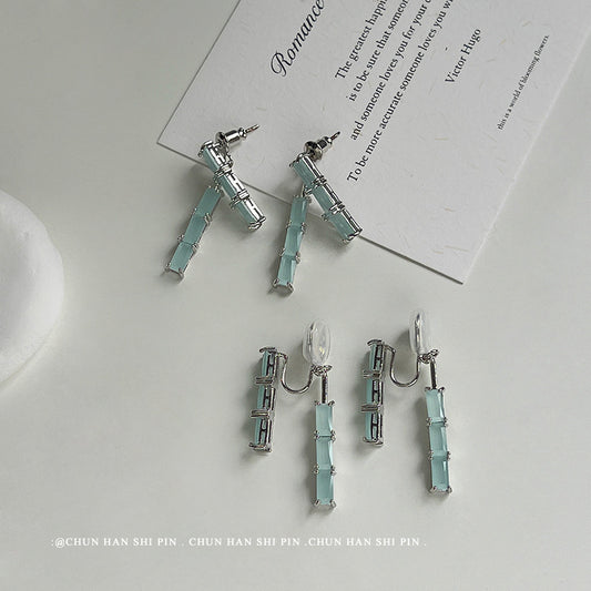 Style Cold Bamboo Joint Mosquito Coil Two-piece Vintage Tassel Female Ear Clip