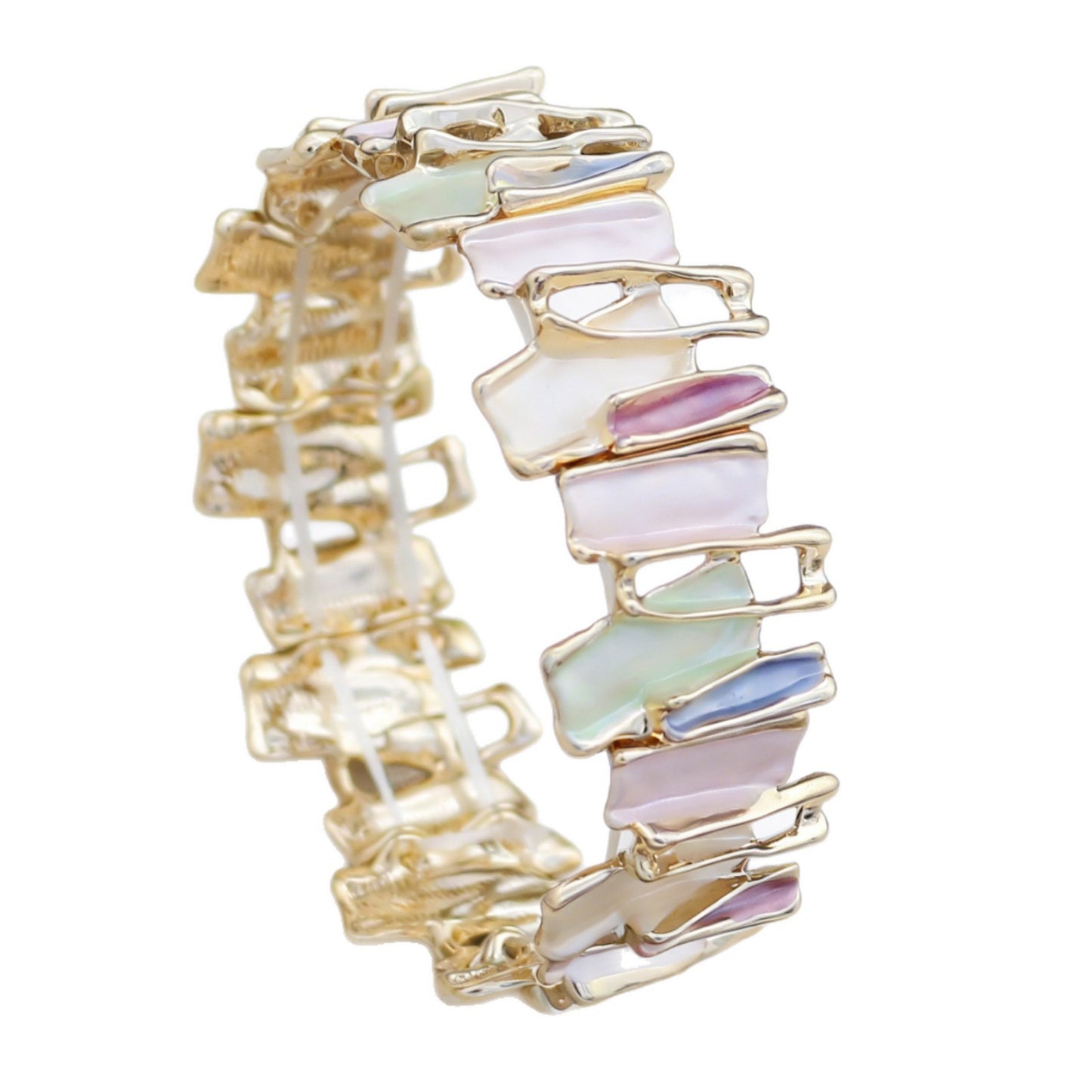 Women's Irregular Colorful Oil Alloy Handmade Painting Creative Geometric Bracelet