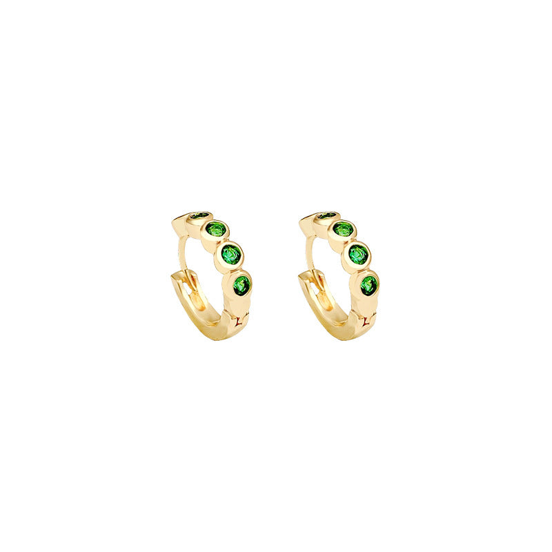 Women's Graceful Green Zircon For Trendy Light Luxury Earrings