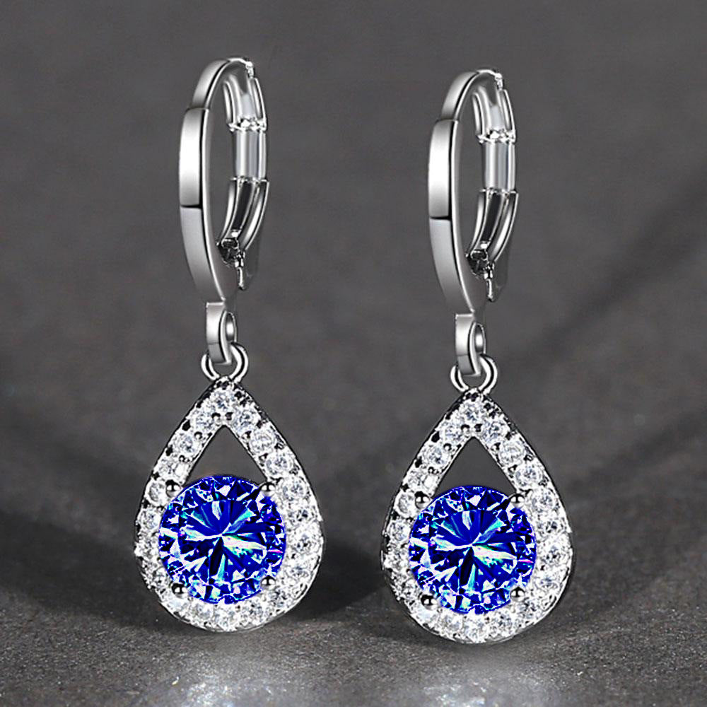 Tears Full Diamond Water Drop Ear Earrings