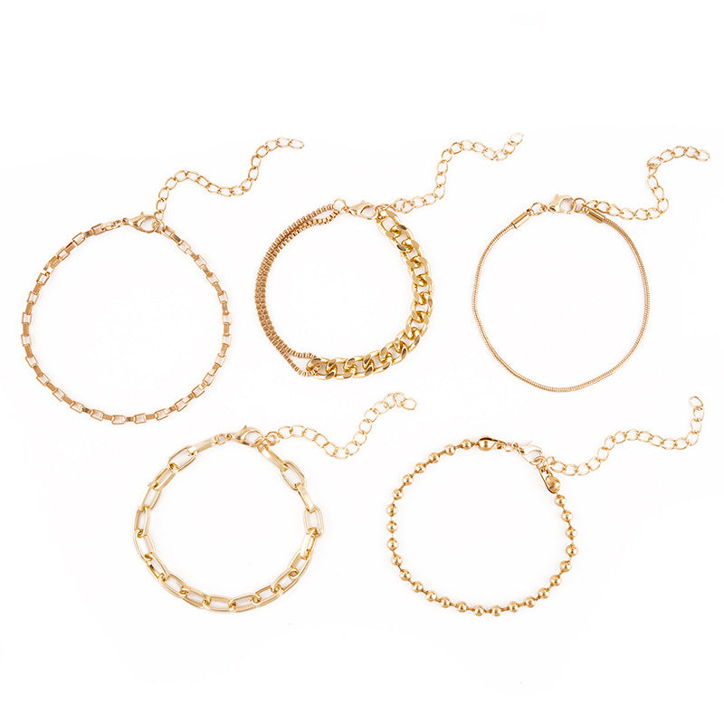 Women's Style Match Sets Chain Snake Round Bracelets