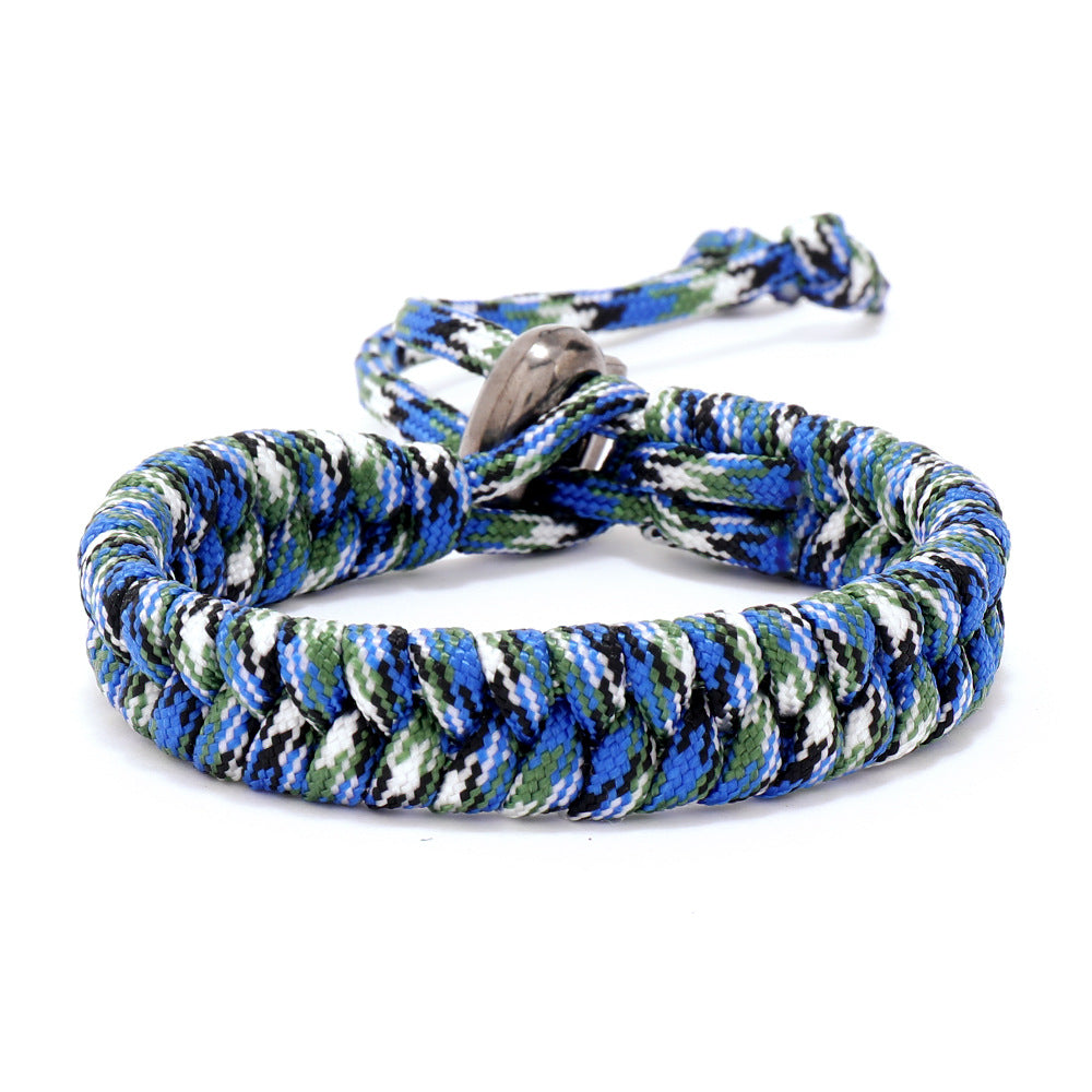 Women's & Men's Hand Weaving Outdoor Camouflage Parachute Cord And Bracelets