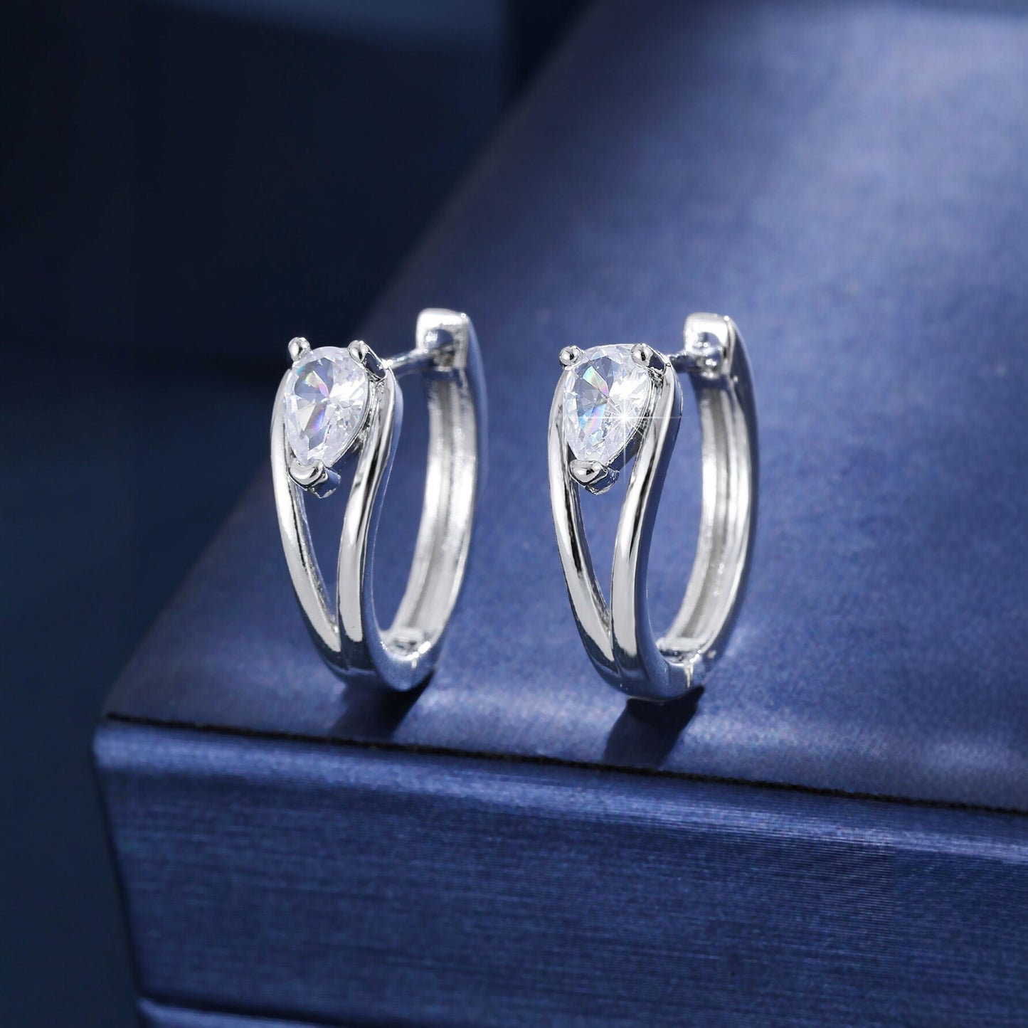 Women's Water Drop Double Twist Ear Clip Commuter Date Daily Match Earrings