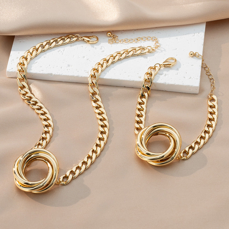 Women's Simple Fashion Sweet Elegant Twist Geometric Jewelry Set