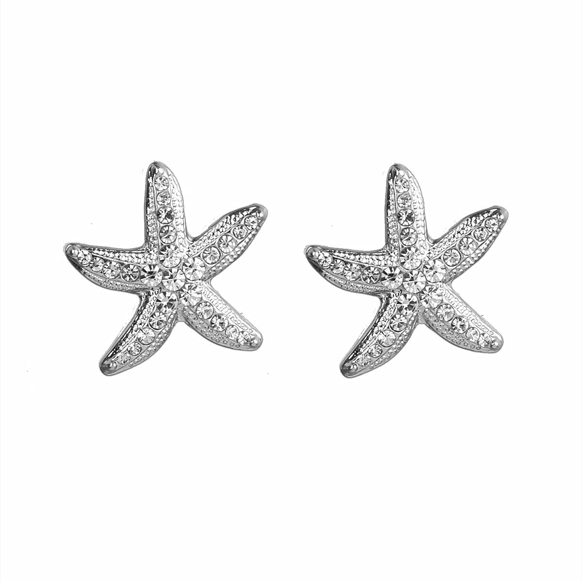 Jewelry Starfish Full-jeweled Female Pentagram Zircon Earrings