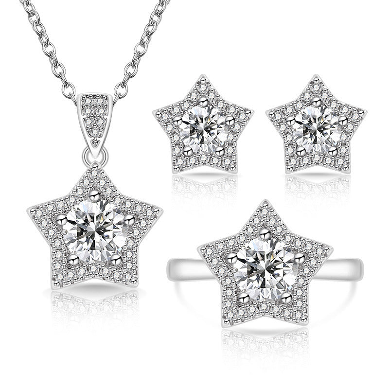 Women's Fashionable Eight Hearts Arrows Colored Gems Jewelry Set