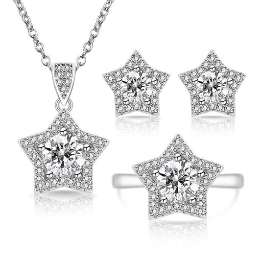 Women's Fashionable Eight Hearts Arrows Colored Gems Jewelry Set