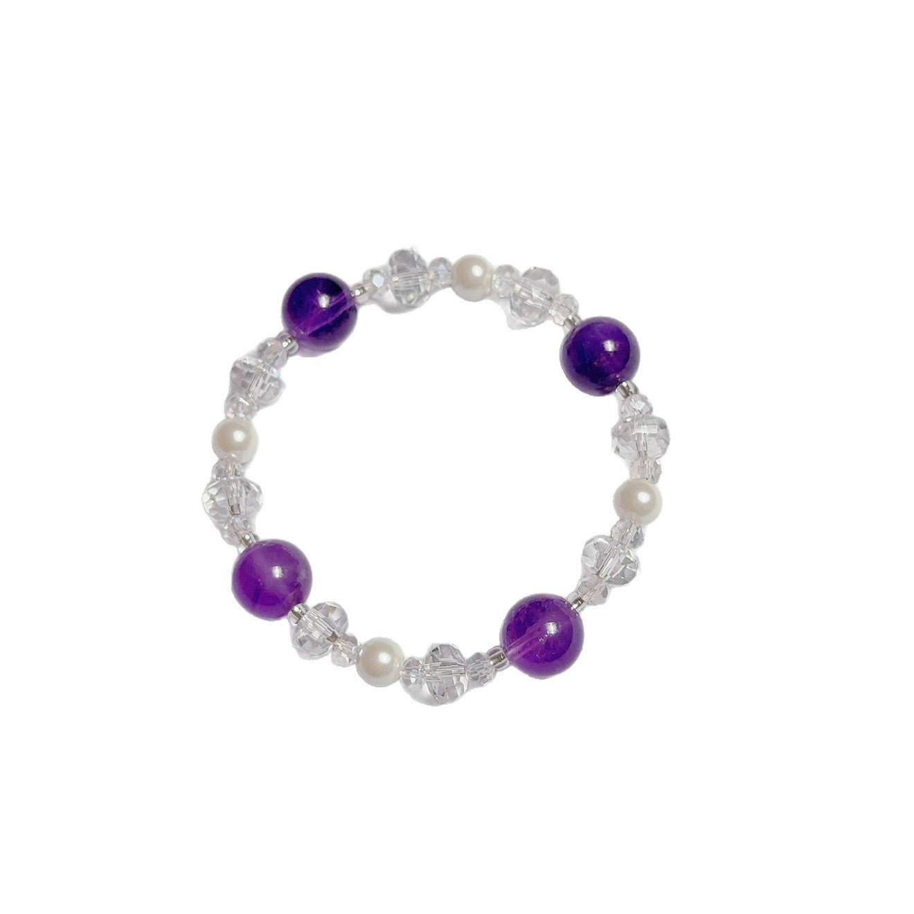 Women's Simple Double Pink Crystal Amethyst Super Flash Light Luxury Rings