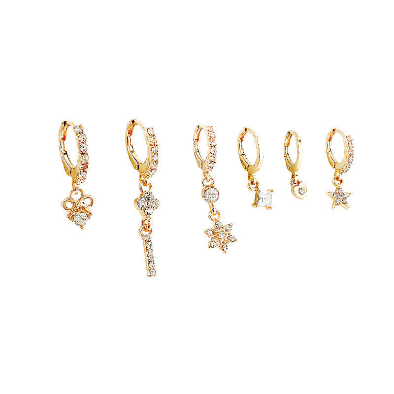 Moon Sea Diamond Suit Petite Tide Eardrops Earrings