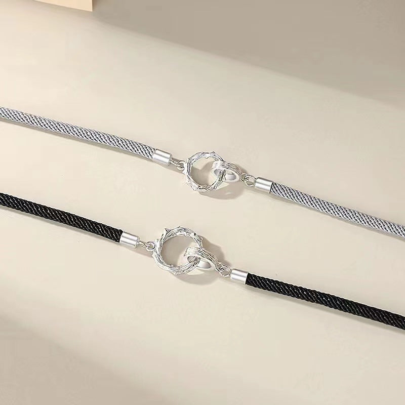 Women's & Men's Thorn Couple Design Double Woven Hand Strap Girlfriends Birthday Bracelet