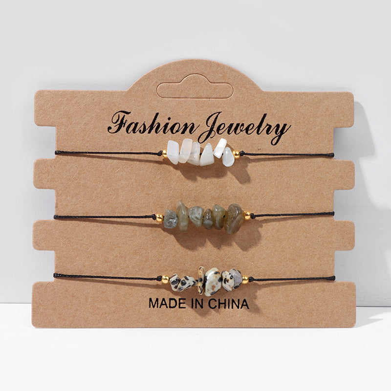 Natural Crystal Gravel Female Irregular Rough Stone Bracelet