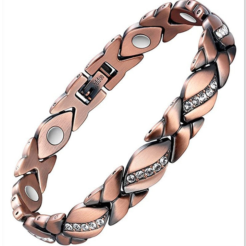 Women's Magnet Bronze Leaf Creative Magnetic Bracelets