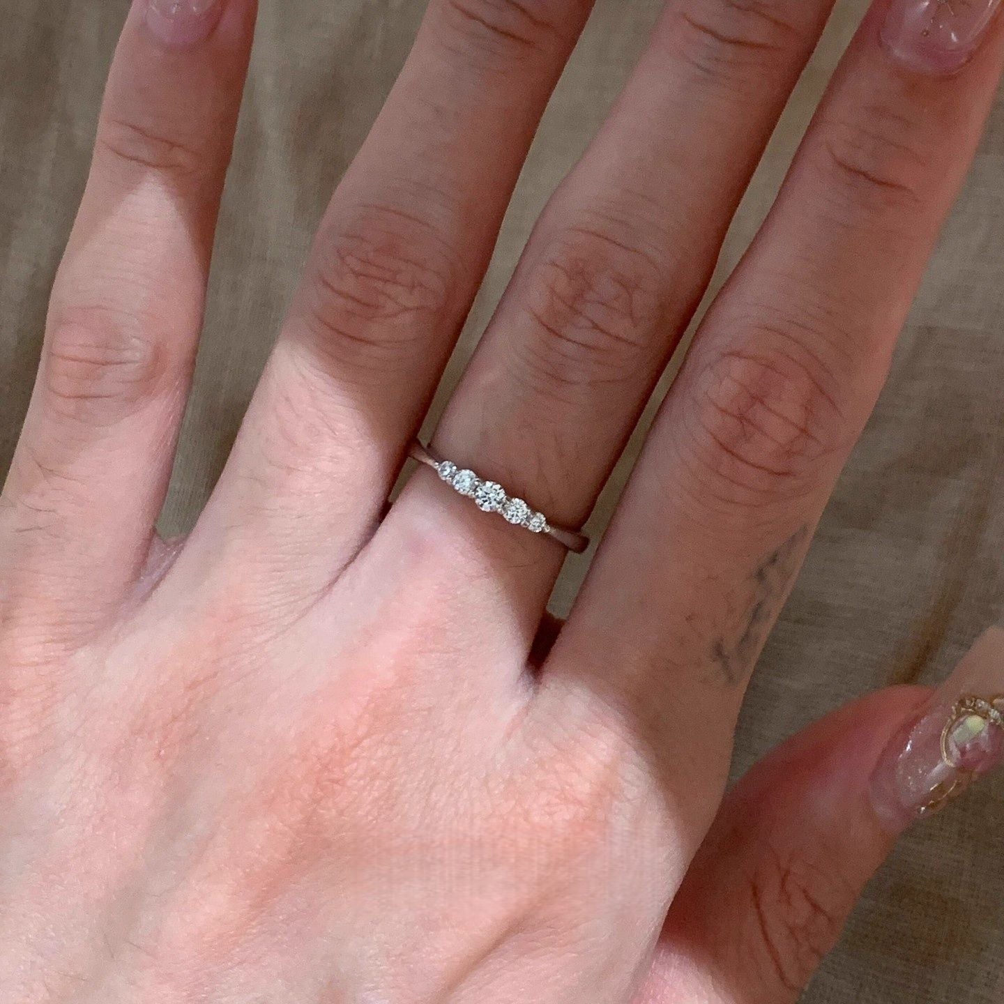 Row Diamond Design Light Luxury High Sense Finger For Ring