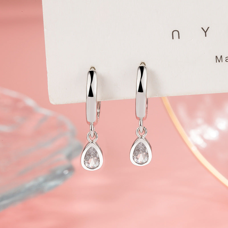 Women's For Niche Design Zircon Water Drops Clip Rings
