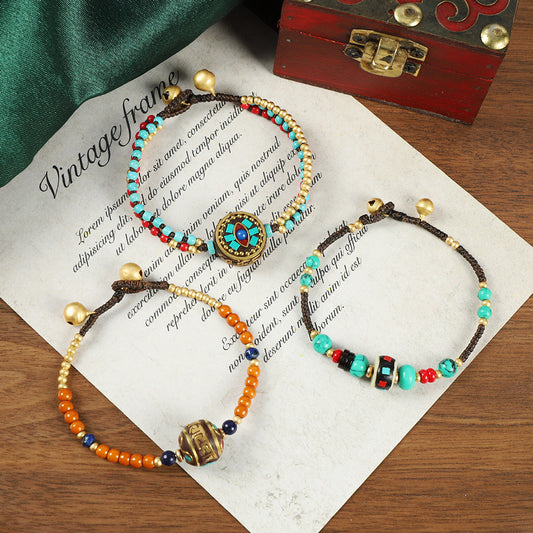 Women's Vintage Ethnic Style Unique Bell Carrying Bracelets