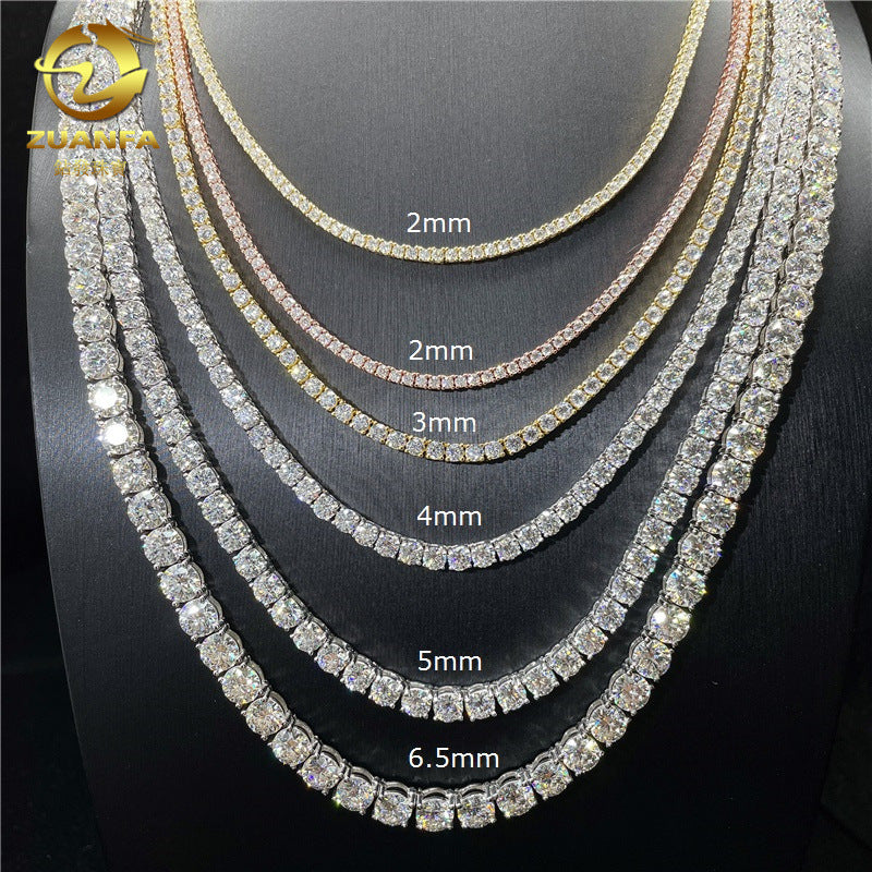 Women's & Men's Moissanite Single Row Tennis Chain Hip Bracelet
