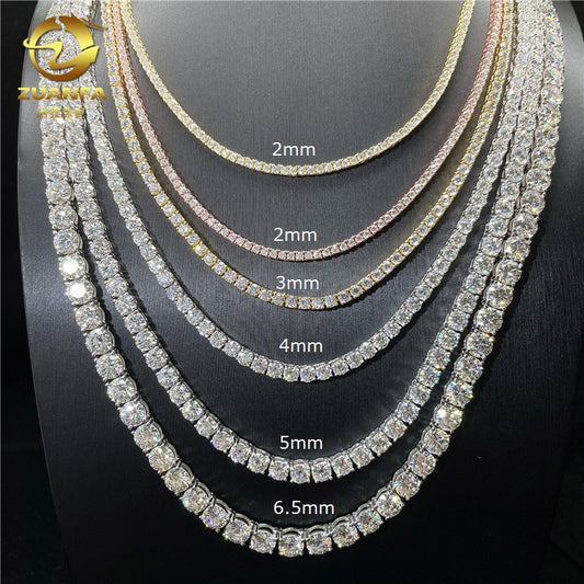 Women's & Men's Moissanite Single Row Tennis Chain Hip Bracelet