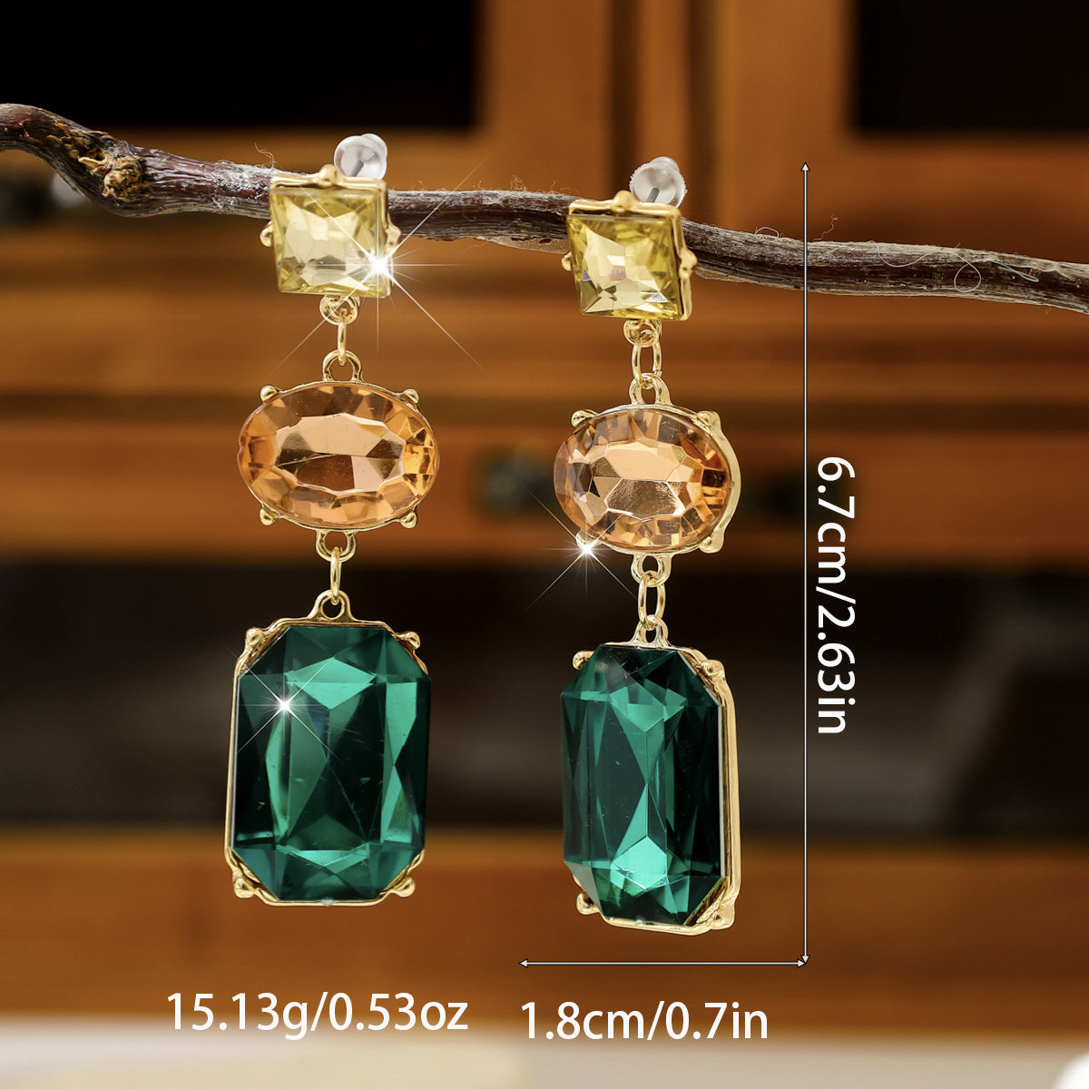 Bohemian Contrast Color Three-color Elegant Geometric Earrings