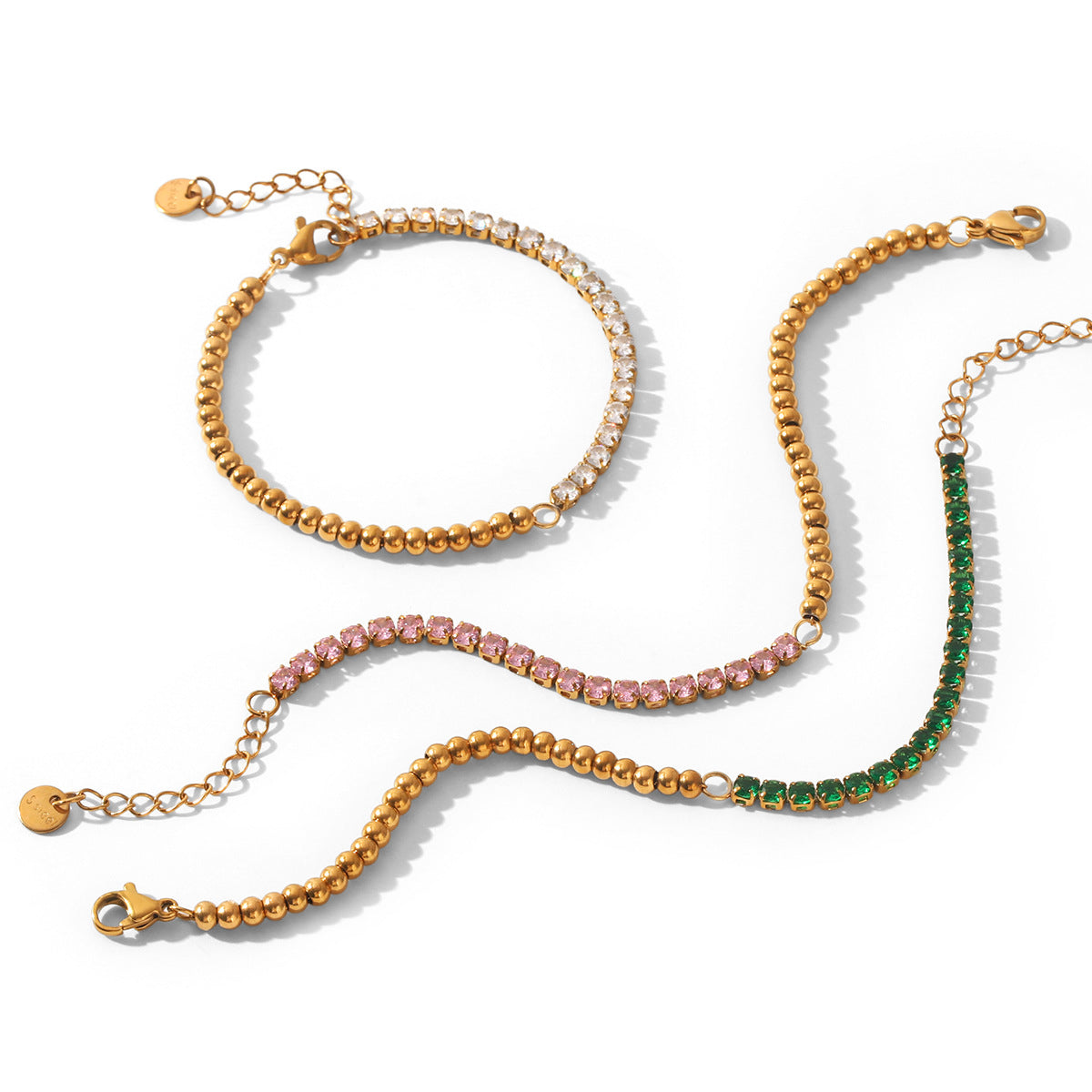Women's Stainless Steel Zircon Twin Light Luxury High-grade Bracelets