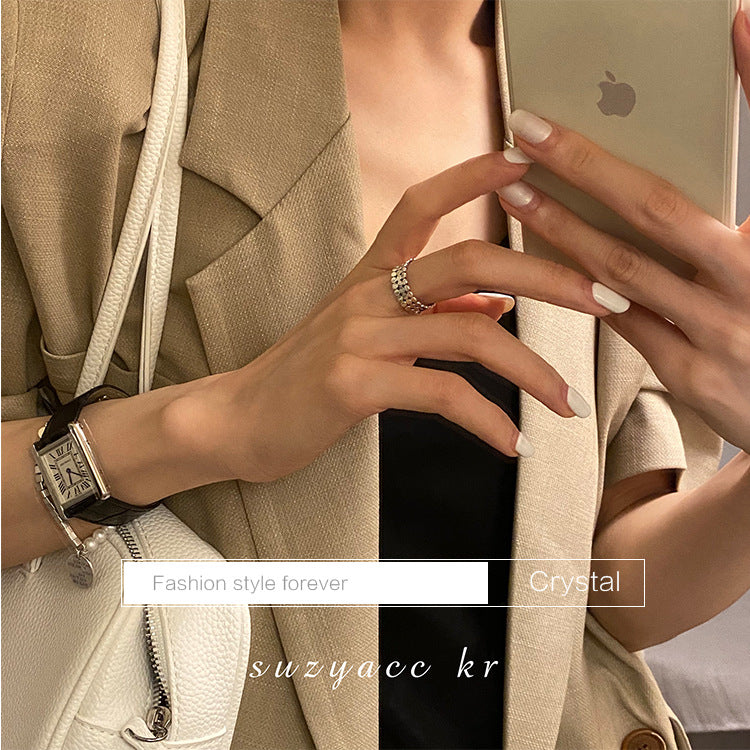 Retro Geometric Female Cold Style Adjustable Ring