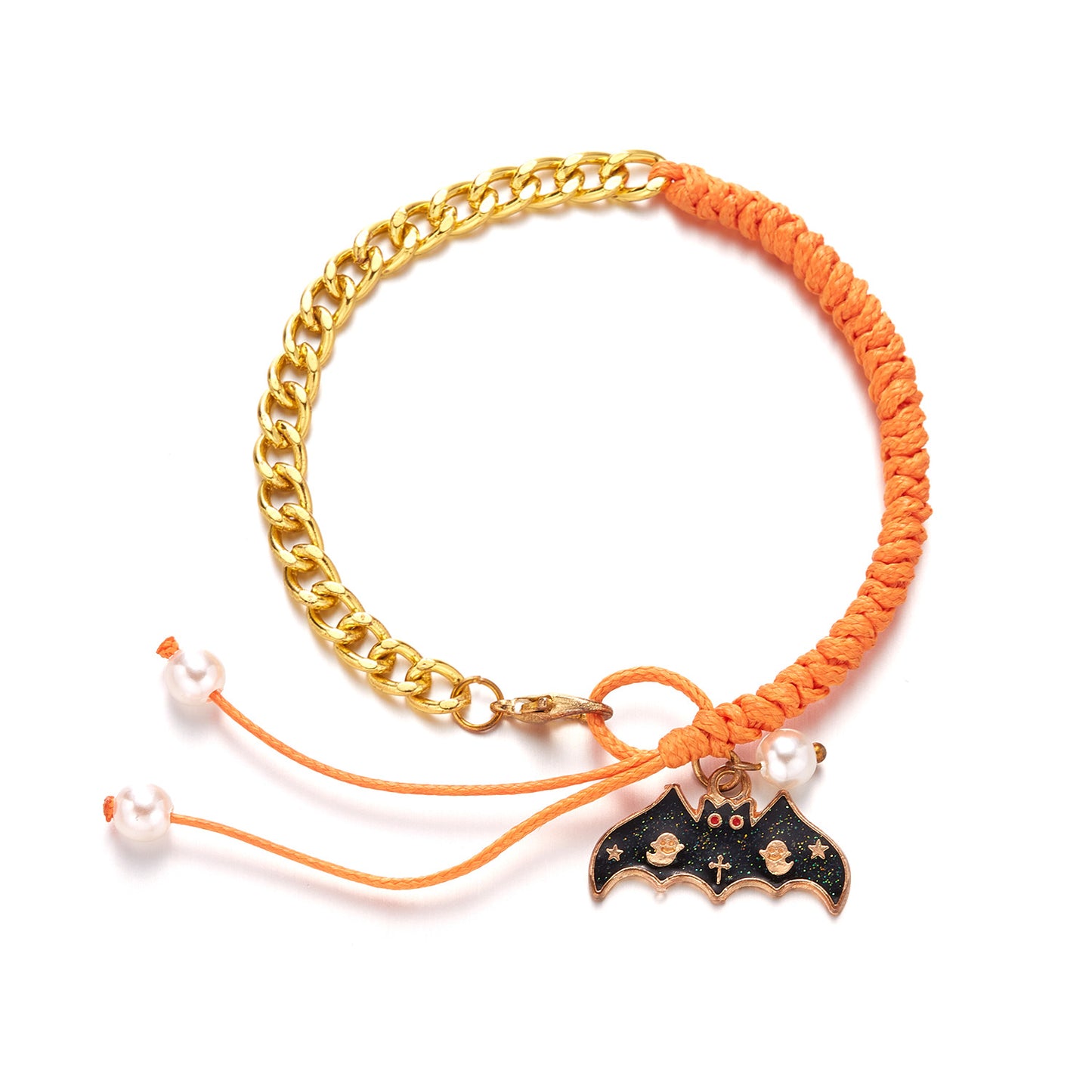 Creative Halloween Imitation Pearl Ghost Pumpkin Pendant Bracelets