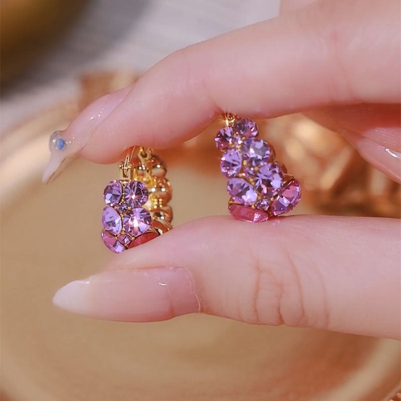 Shiny Full Diamond Clip Daily Simple Earrings