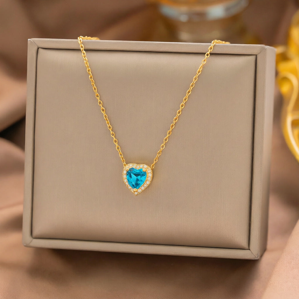 Micro Inlaid Zircon Love Three-piece Female Affordable Luxury Jewelry Set