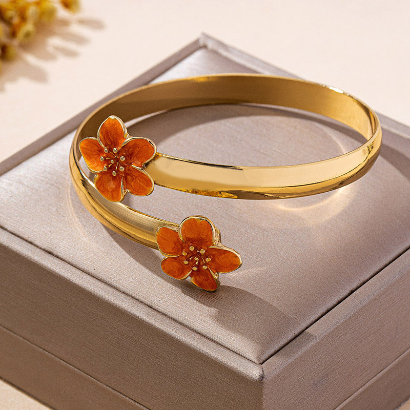 Pleated Flower Pattern Open Fashion Refined Bracelet
