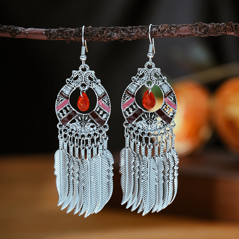 Turquoise Ethnic Style Retro Alloy Yunnan Rings