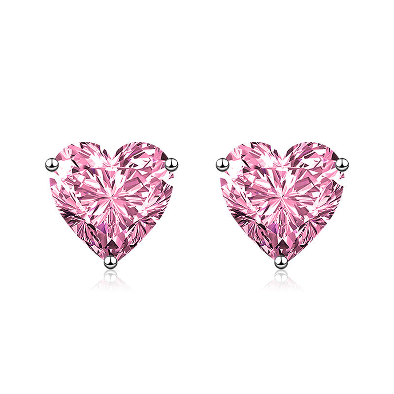 Korean Style Sweet Heart-shaped Elegant Heart Colored Earrings